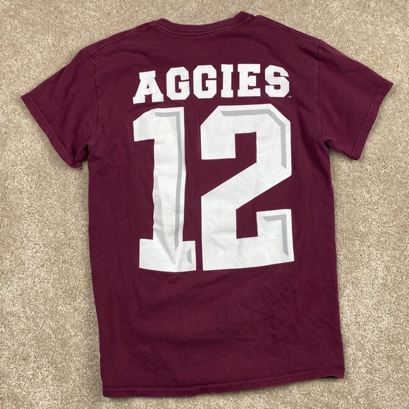 Texas A&M Aggies 12th Man Maroon SEC Gildan Heavy Cotton T Shirt men's Small - Picture 6 of 9